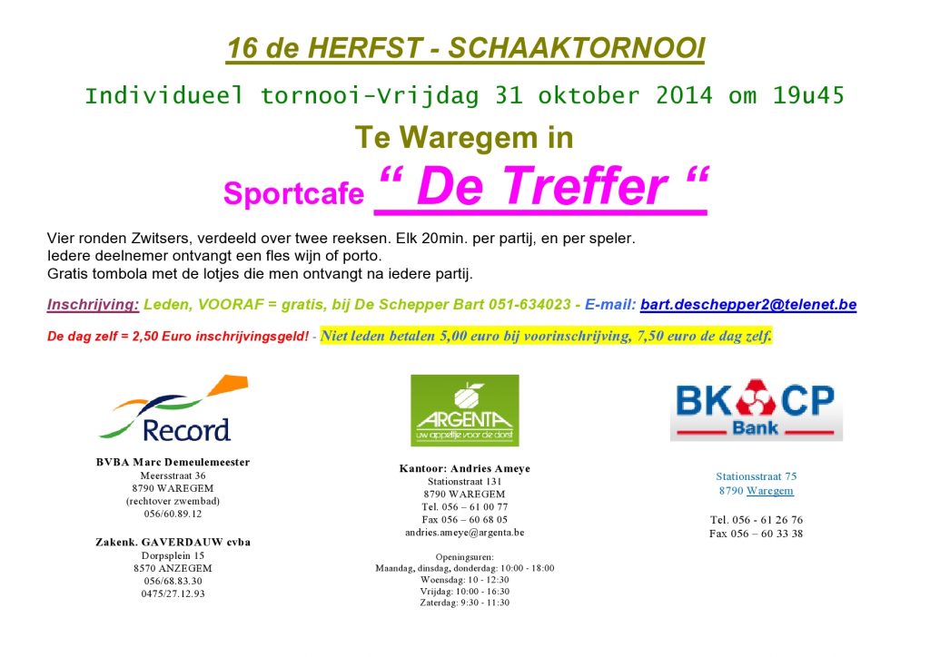 Affiche herfsttornooi 2014