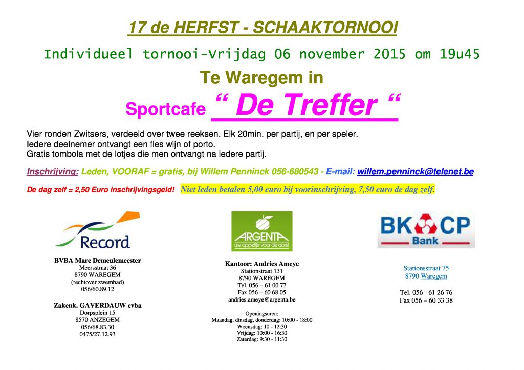 Affiche herfsttornooi 2015